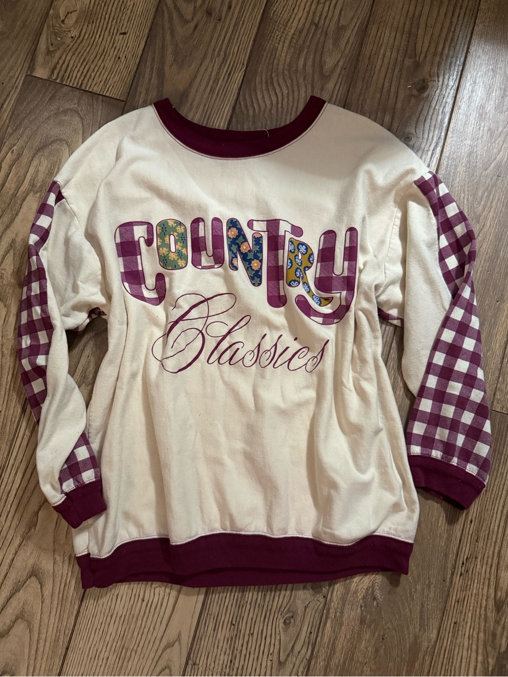 Cream and Burgundy "Country Classics" Sweatshirt